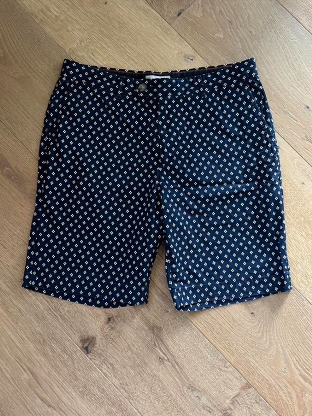 Jack Spade Navy Shorts with White Micro Print